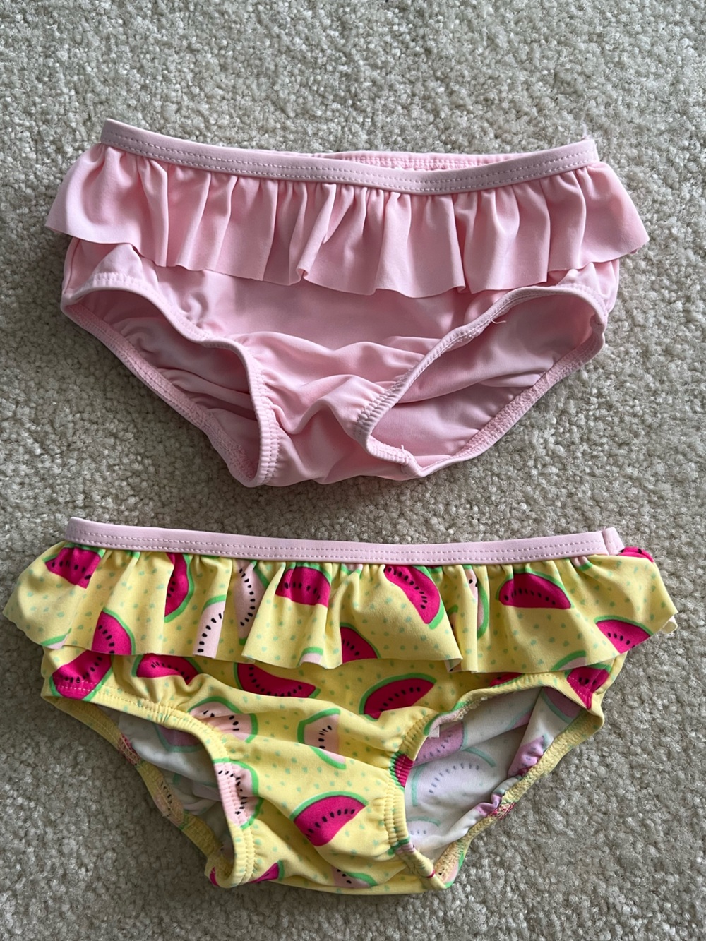 H&M Girls Pink and Yellow Watermelon Ruffle Bikini Bottoms